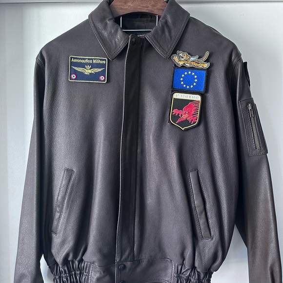 Other - Brown, size L, leather jacket, pilot, Italian Air Force